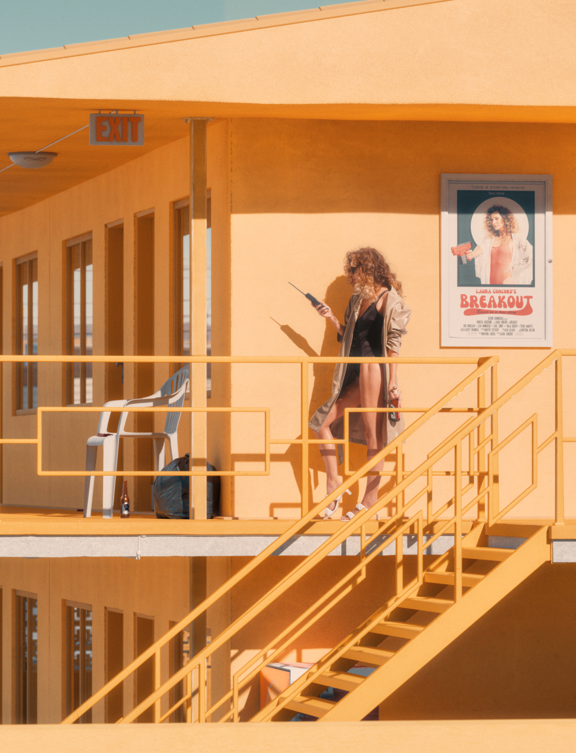 Haze — Motel balcony, final image